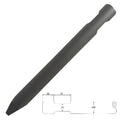 A single dark gray metal tool, resembling a specialized screwdriver or driver bit with a textured handle, shown diagonally on a plain white background.