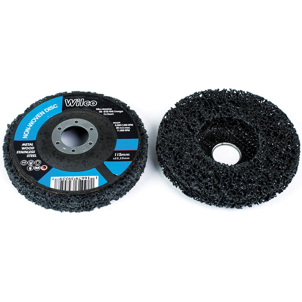 Wilco 115mm Non-Woven Black Surface Conditioning Poly Disc - front and back view