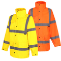 Traega TBRJ31 Hi-Vis Breathable Waterproof Rain Jacket shown in Yellow and Orange colourways