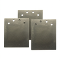 Three floor scraper spare blades on a white background