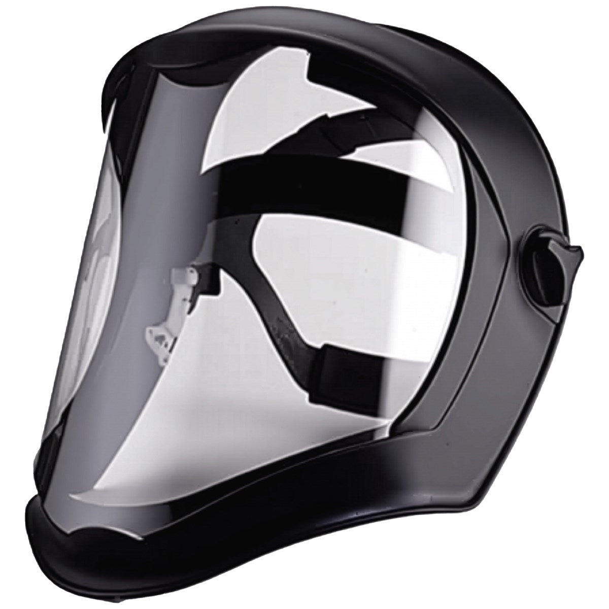 North Bionic face shield with matte black headgear and uncoated clear polycarbonate visor 1011623